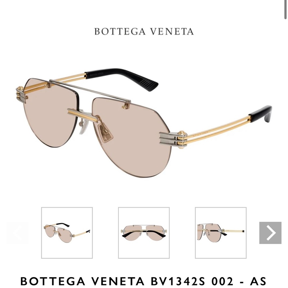 Bottega Veneta Gold and Black Sunglasses